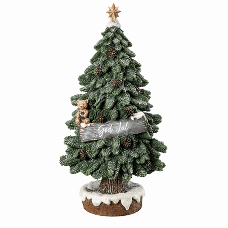 Juletre med god jul og glitter 24cm