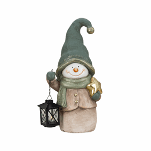 Figur snømann med lykt 42cm