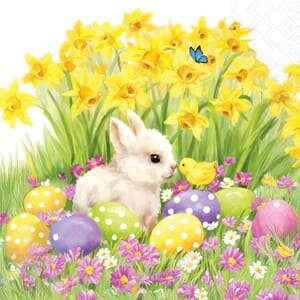 Serviett påske kylling & kanin 33x33cm