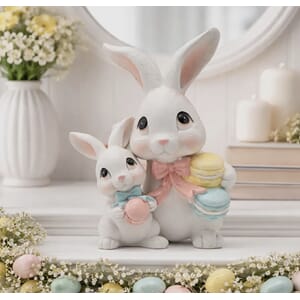 Figur 2 kaniner med egg påske