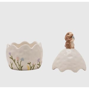 Figur egg med liten kanin på topp påske 17cm