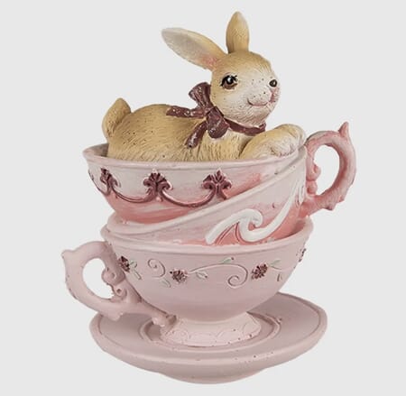 Figur 1 kanin i rosa kopp