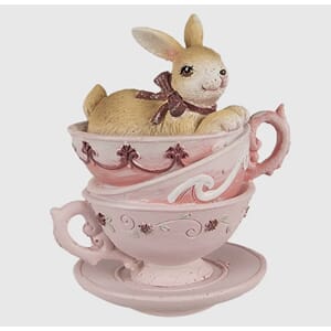 Figur 1 kanin i rosa kopp