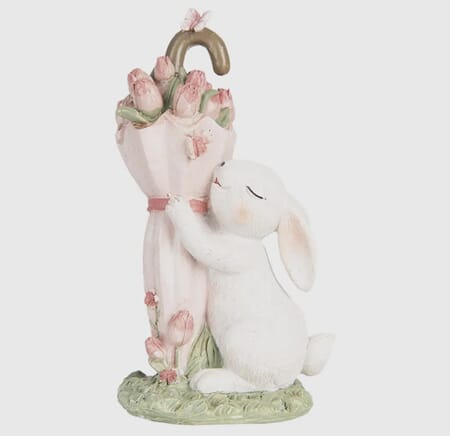 Figur kanin med paraply rosa