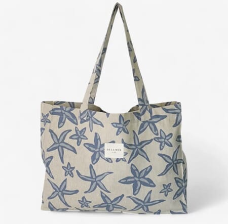 Bag beige/blå sjøstjerner estel