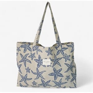 Bag beige/blå sjøstjerner estel