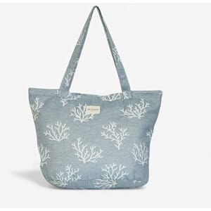 Bag blå  large zipper strandbag coral
