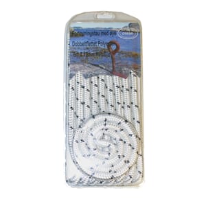 Fortøyningstau flettet med øye 12mm x 6m hvit